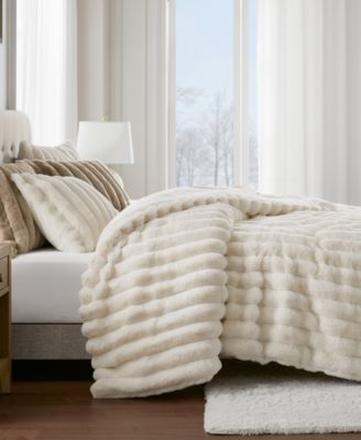 Jasmine Faux Fur Reverse to Velvet 3-Pc. Comforter Set, Full/Queen