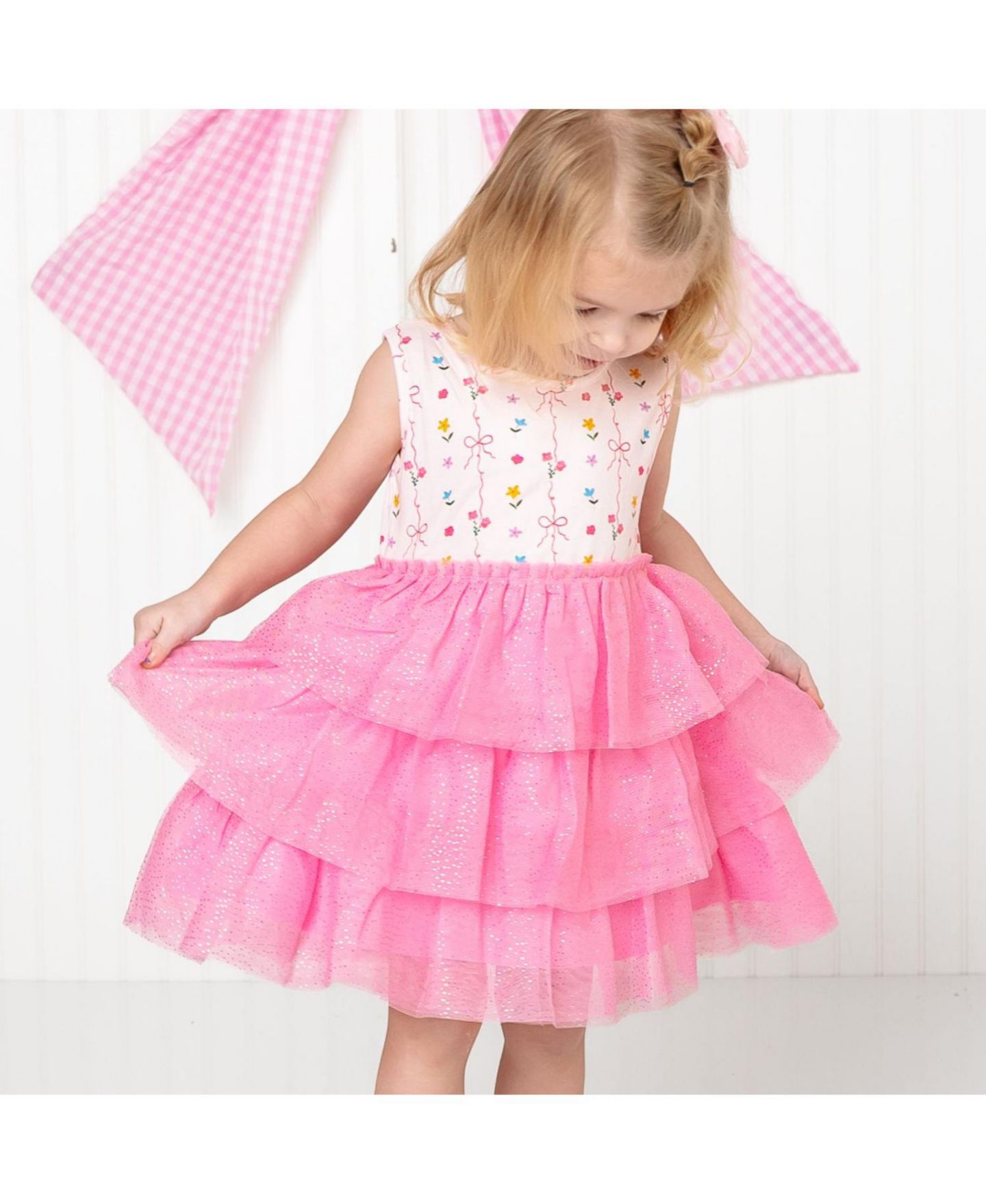 Платье Sweet Wink Peony Floral Tank Tutu Dress для девочек-малышей, цвет: Розовый — фото 4