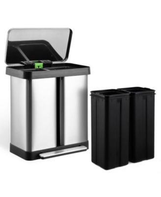 16 Gal Trash Can, Stainless Steel Kitchen Garbage Can
