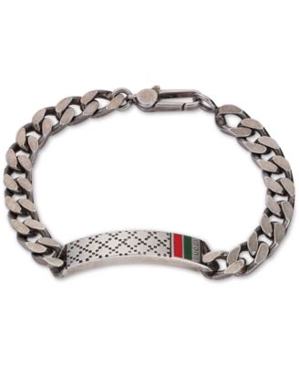 Gucci - Men's Sterling Silver Diamond Pattern Bracelet YBA295676001021
