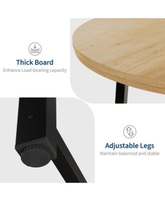 Kitchen Table Garvee 47 Inch Round Industrial Dining Table for 4