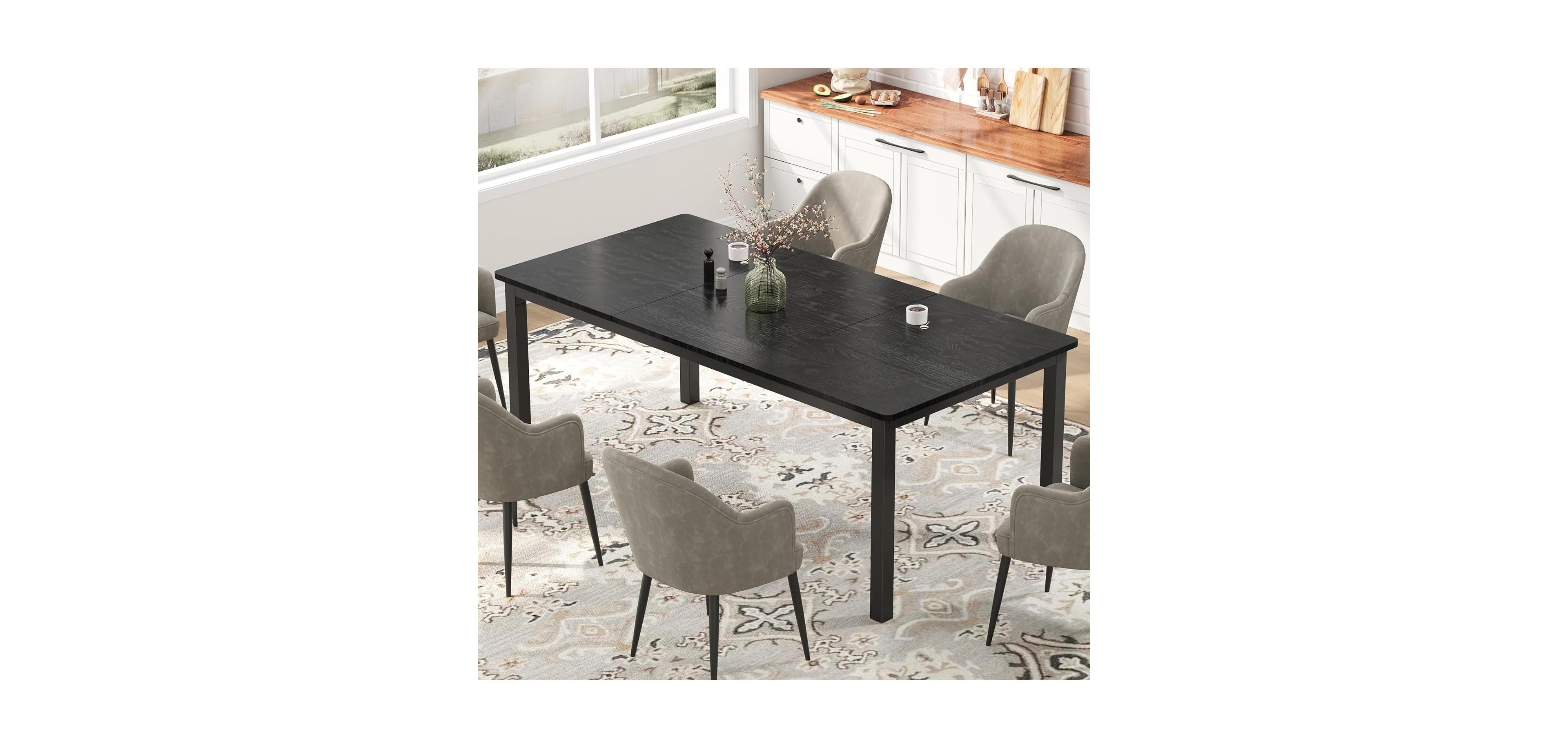 Gaomon Kitchen Table 70.8inch Industrial Dining Table for 6 Wooden Long Dinner Table