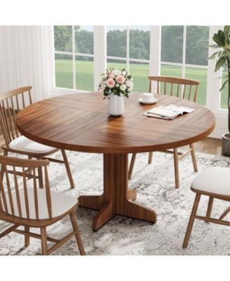 Kitchen Table Round Dining Table for 4-6 People 47 Inches Kitchen Dining Room