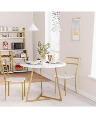 Kitchen Table Round Dining Table Set for 2 Kitchen Table for Dining Room, Home Office, Living Room