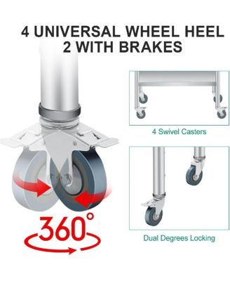 Kitchen Table Stainless Steel Table Commercial Prep Work Table for Dining Room, Home Office, Living Room