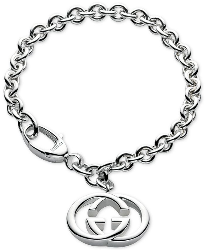 Gucci Sterling Silver GG Motif Bracelet YBA190501001 - Macy's