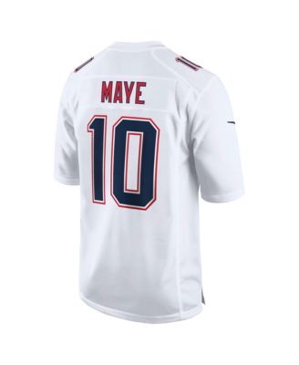 Men's Drake Maye White New England Patriots Super Bowl LX Fashion Game Jersey