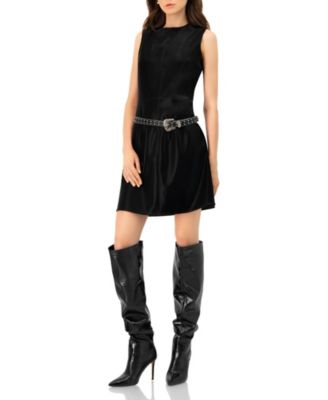 Women's Sleeveless High Shine A-Line Dress