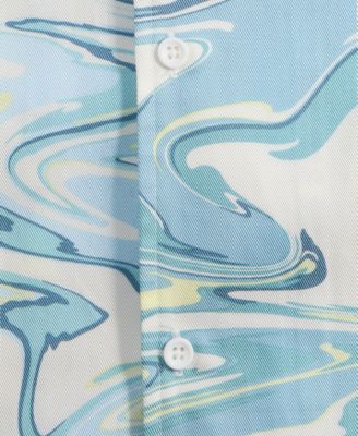 Men's Relaxed-Fit Water Camo Short-Sleeve Shirt