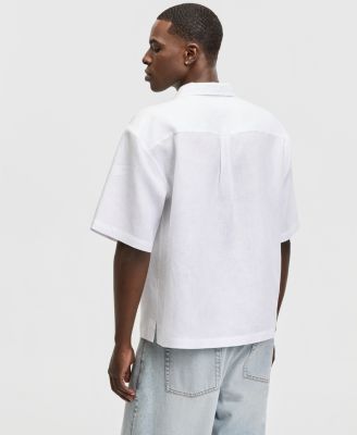 Men's Boxy-Fit Short-Sleeve Linen Camp Shirt