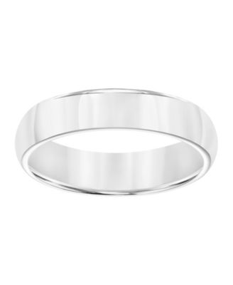 Men's White Tungsten Carbide Ring, Dome Wedding Band (5mm)