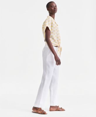 Women's 100% Linen Drawstring Pants