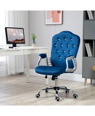 Home Office Chair Velvet Computer Chair Button Tufted with Swivel Wheels
