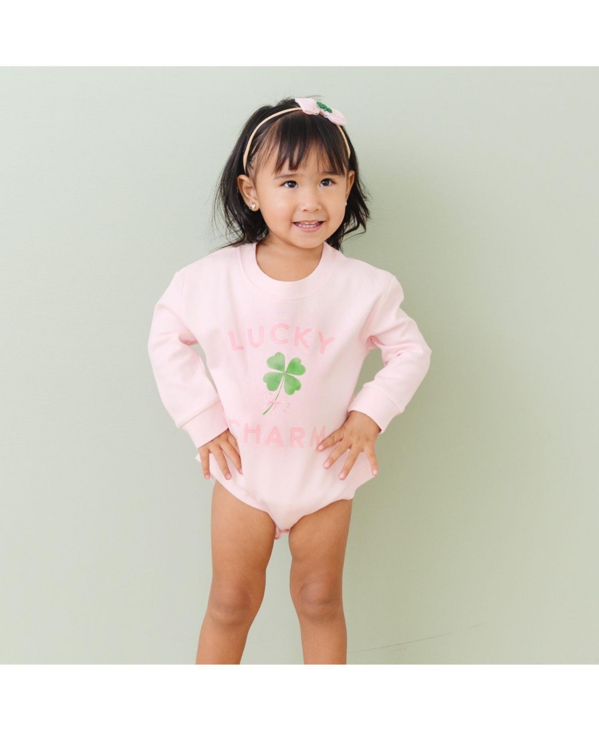 Sweet Wink Baby Girls Shamrock Lace St. Patrick's Day Bow Baby Headband