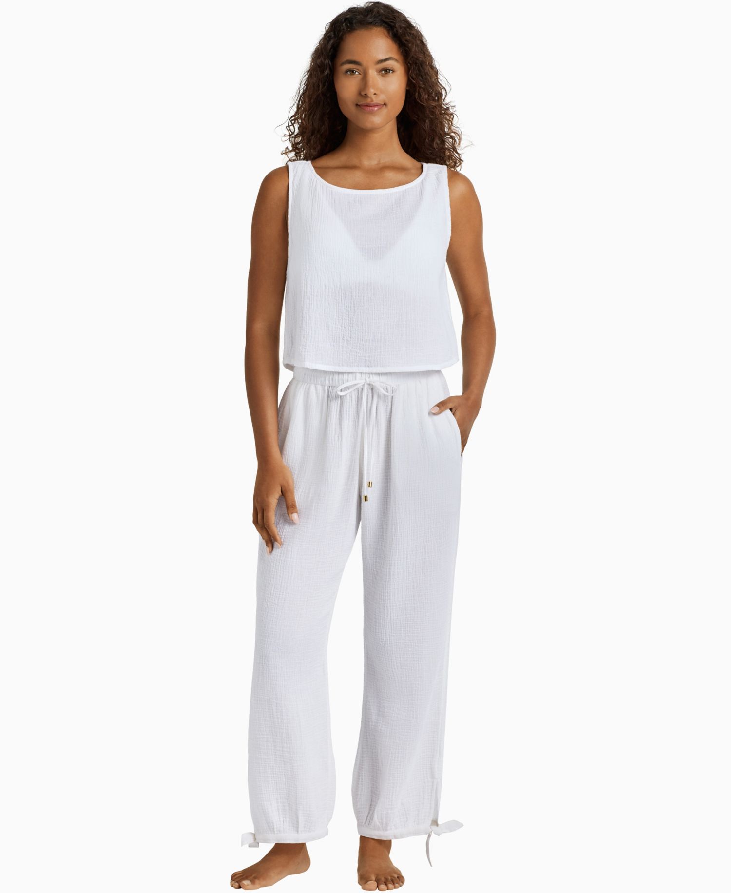 Women's Top & Pants Cover-Up Swim, 2-Piece Set