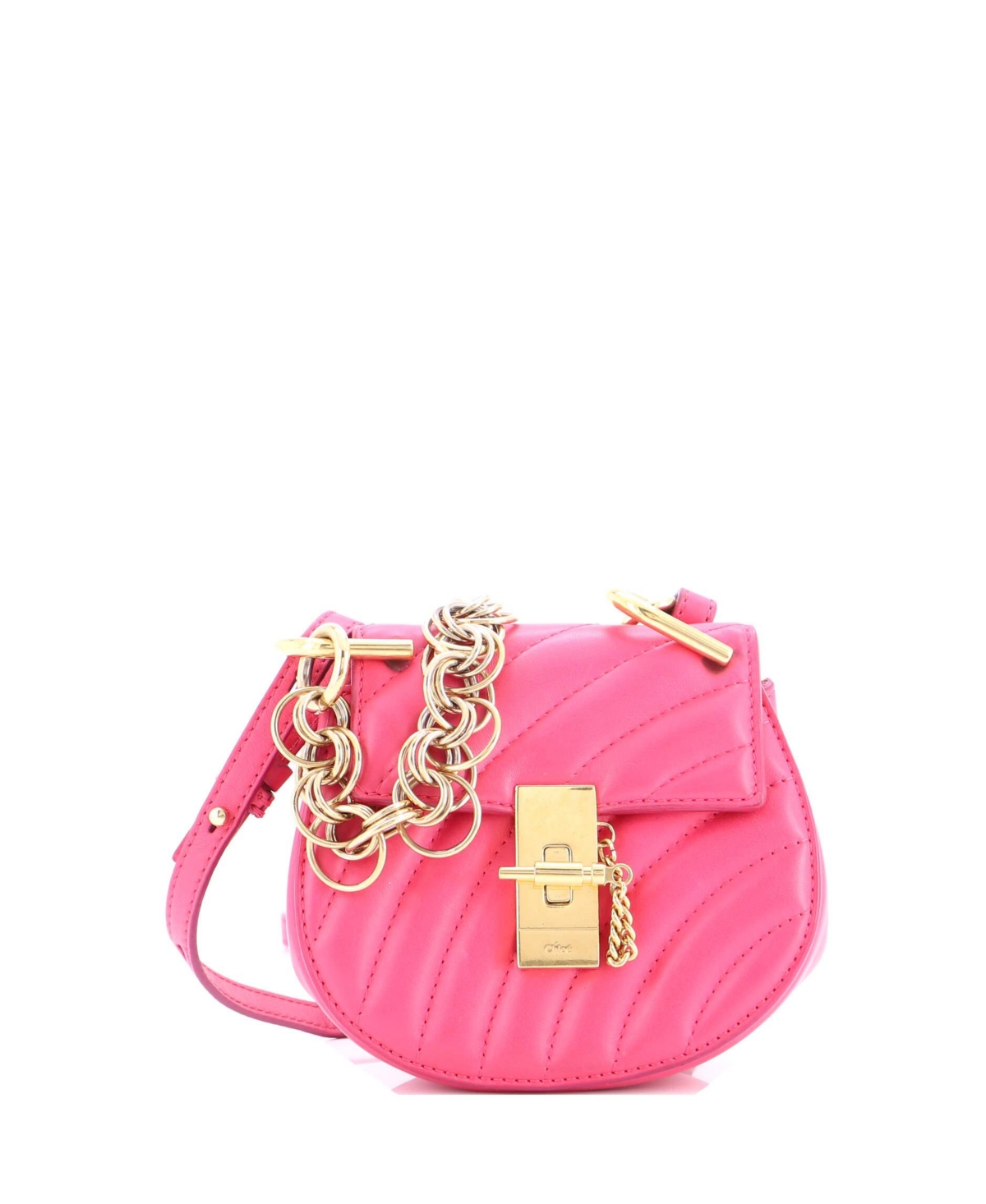 Pre-Owned Chloe Nano Drew Bijou Crossbody Bag Quilted Leather