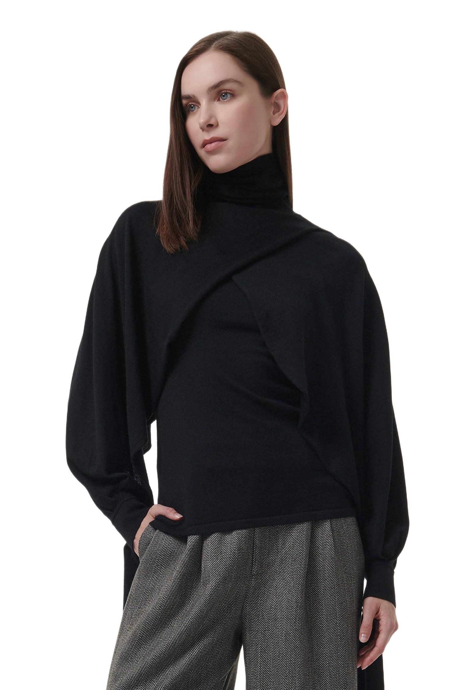 Women's Layered Butterfly Sleeve Knitted Sweater