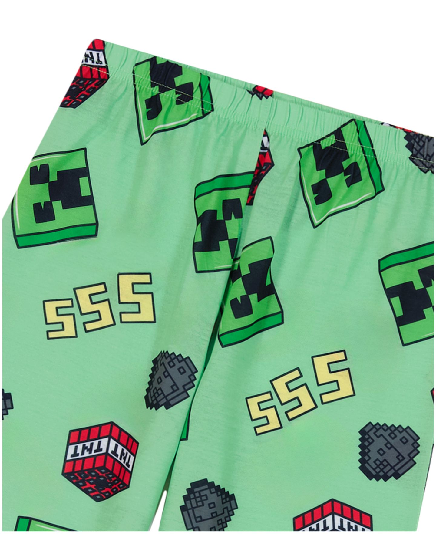 Minecraft Boys' 6-12 Graphic Short-Sleeve Top, Short and Pants, 3-Piece Pajama Set, цвет: Зелёный — фото 4