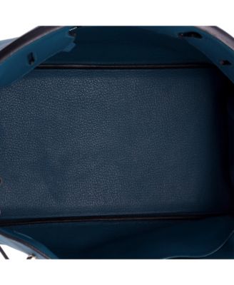 Birkin 35 Handbag Blue Togo with Palladium Hardware