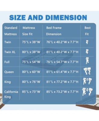 Wood Platform Bed Frame, Solid Pine, Slats, No Box Spring Needed, Easy Assembly
