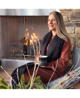 Women's Oversized Fringe Scarf - Black