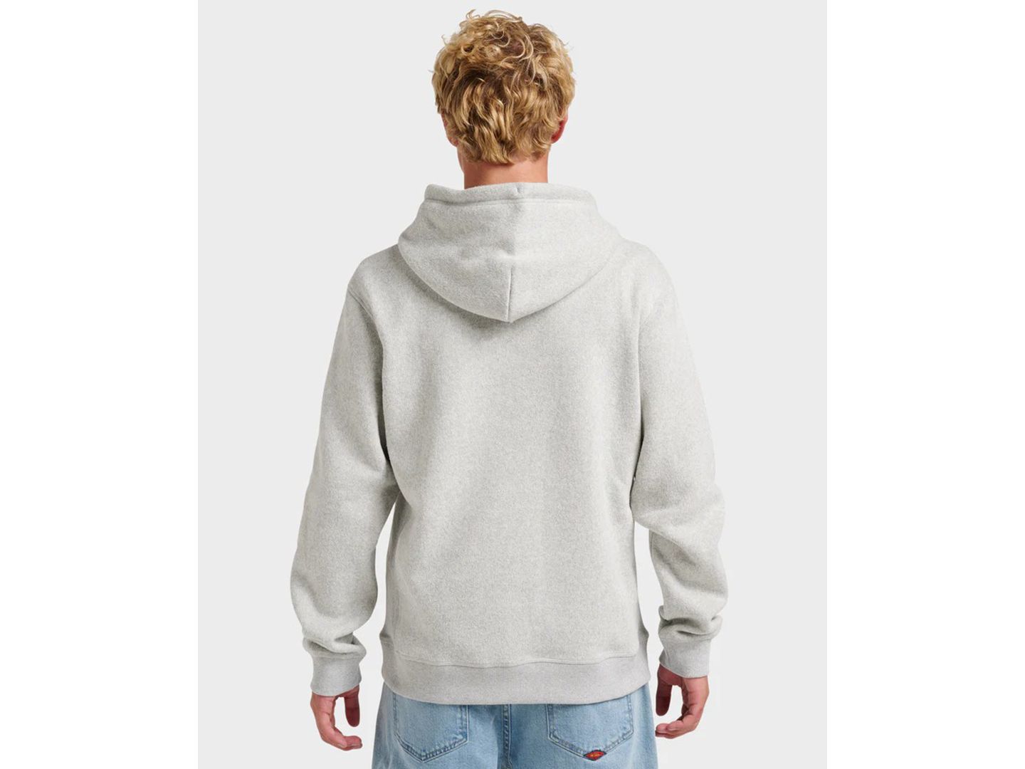 Мужское худи Quiksilver Keller Fleece Long-Sleeve, цвет: Светлый серый меланжевый — фото 3