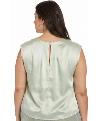 Plus Size Tucked Beaded Crew Neck Top
