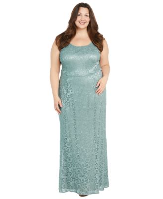 Plus Size Metallic Lace Jacket and Dress  