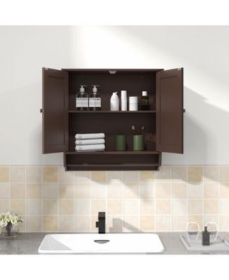Wall-Mount Bathroom Medicine Cabinet with Storage and Towel Bar