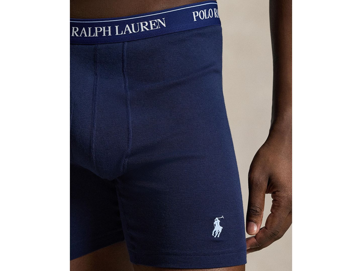 Комплект белья Classic для мужчин, хлопок, 3 шт. — Polo Ralph Lauren, цвет: Тёмно-синий / С принтом — фото 5