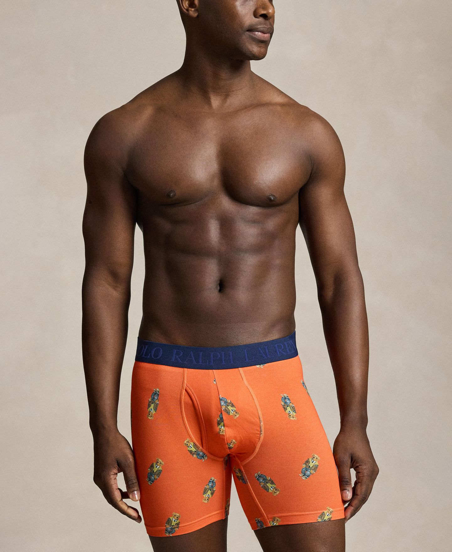 Комплект белья для мужчин, боксеры, 3 шт. — Polo Ralph Lauren, цвет: Меланжевый / Тёмно-синий — фото 4