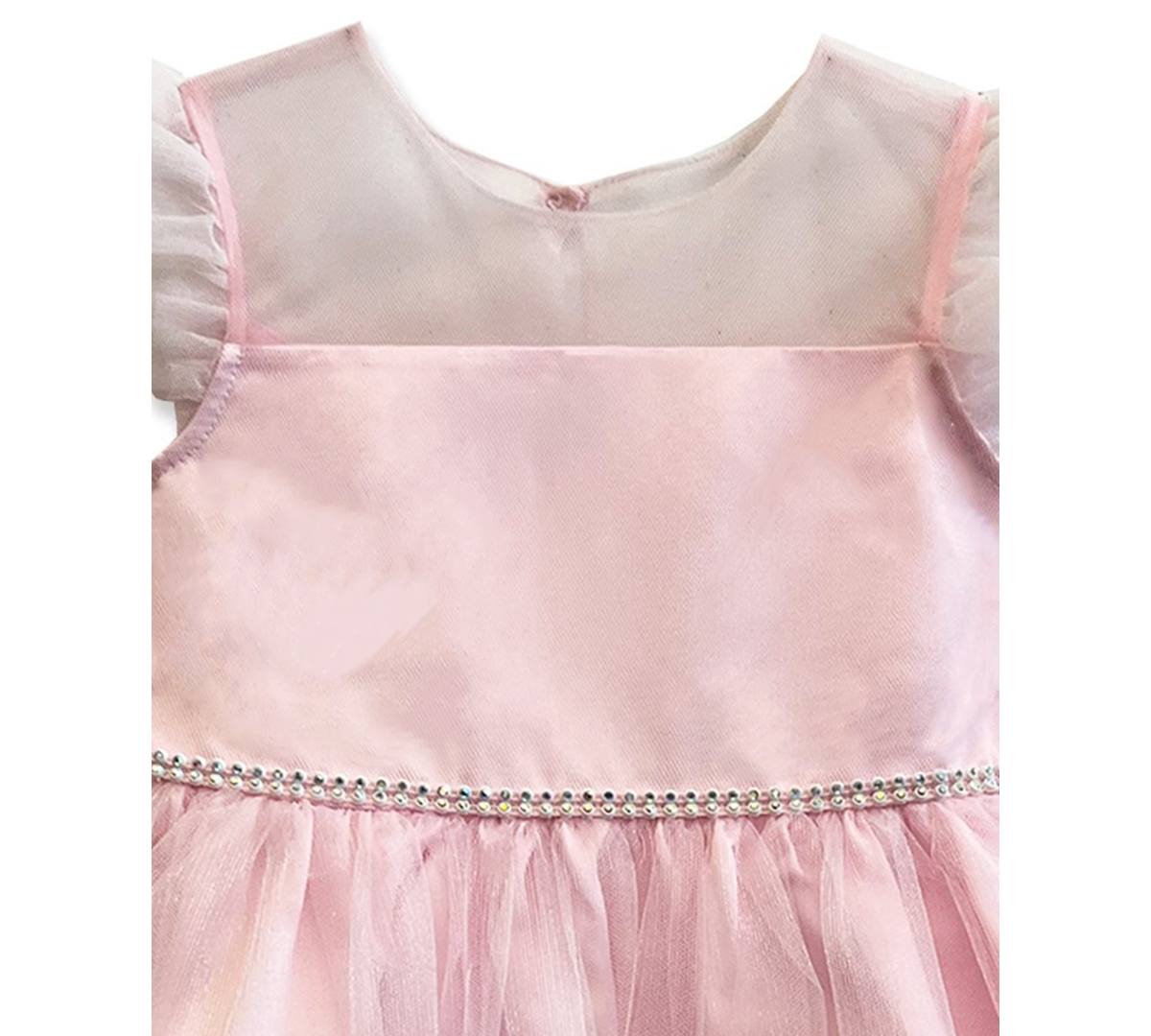 Blueberi Boulevard Baby Girls' Butterfly Embroidery Mesh Dress