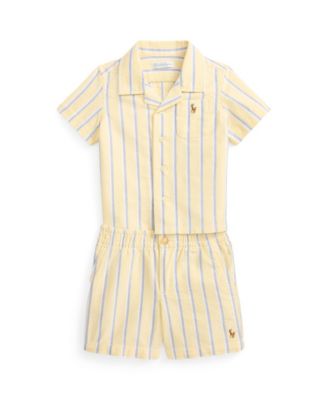 Baby Boys' Striped Cotton Oxford Shirt and Shorts, 2-Piece Set