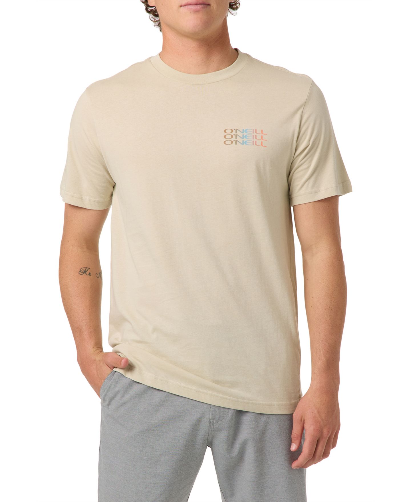 Мужская футболка O'Neill Triple Stack Short-Sleeve, цвет: Хаки — фото 1