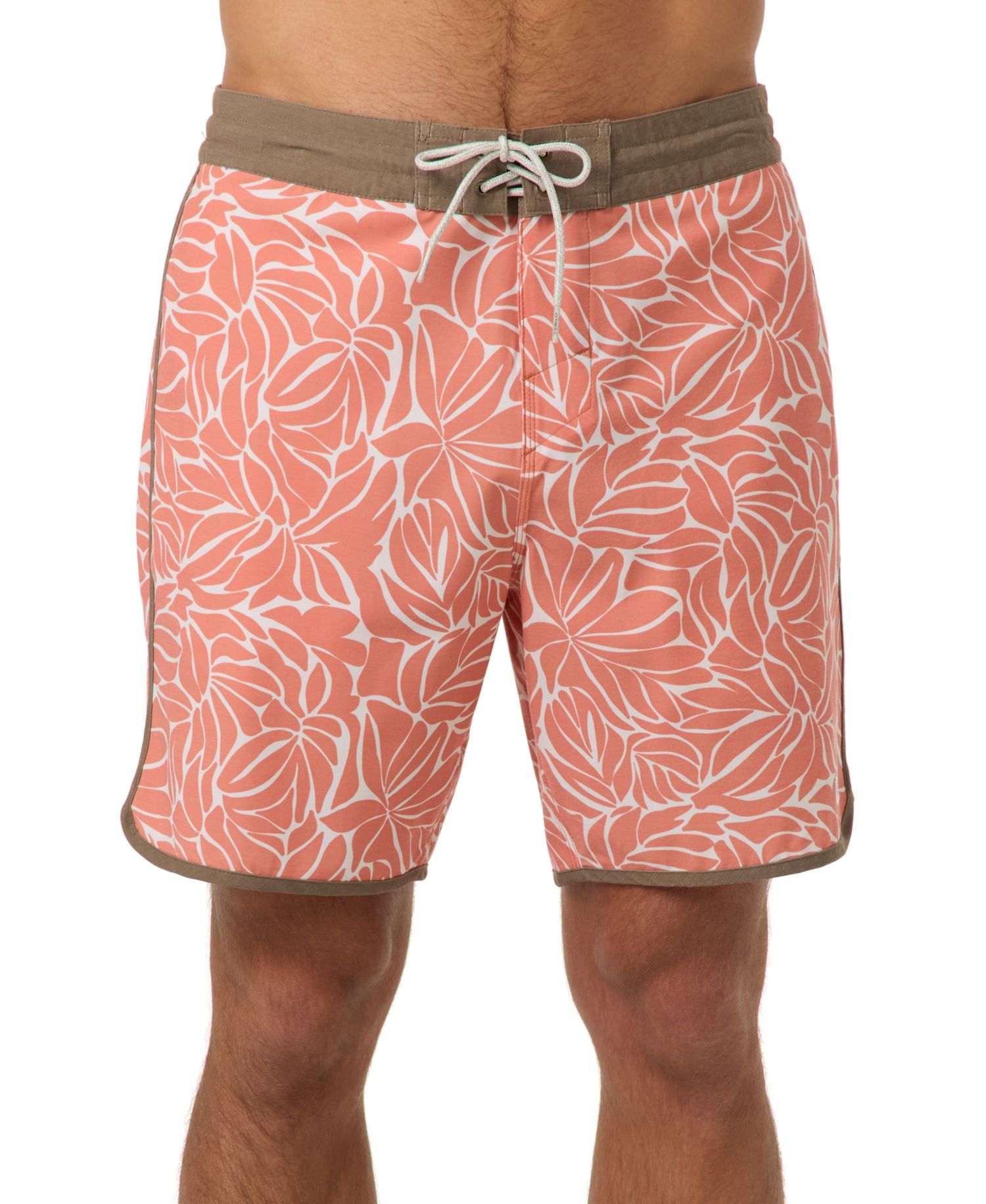 Men's Cruzer Scallop Leaf Pattern Board Shorts