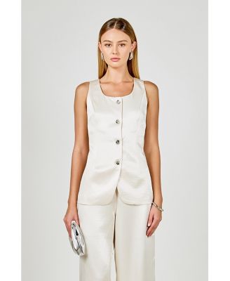 Women's Satin Velvet Scoop Neck Top