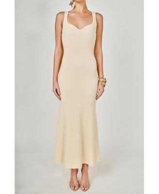 Women's Sweetheart Neckline Knit Maxi