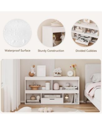 Toy Storage Organizer 6 Cubes Kids Bookshelf Wooden Storage Cabinet Playhouse Shelves Cabinet for Boys Girls Toy Bookcase Playroom, Classroom