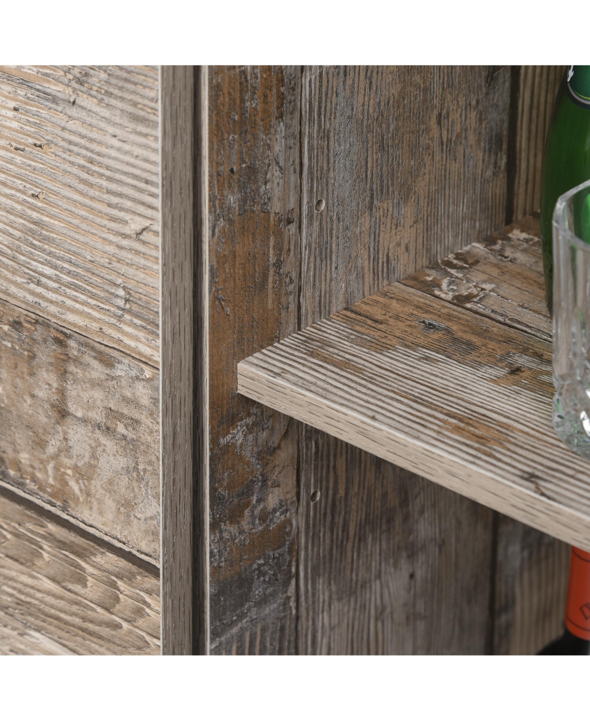 Homcom Freesding Rustic Kitchen Pantry Storage Cabinet with Barn Door Design