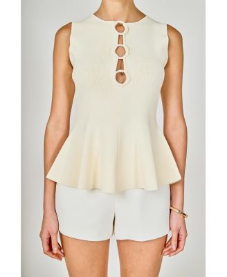 Women's Ring Detailed Flare Knit Top