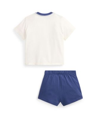 Baby Boys' Polo Bear Crewneck T-Shirt and Shorts, 2-Piece Set