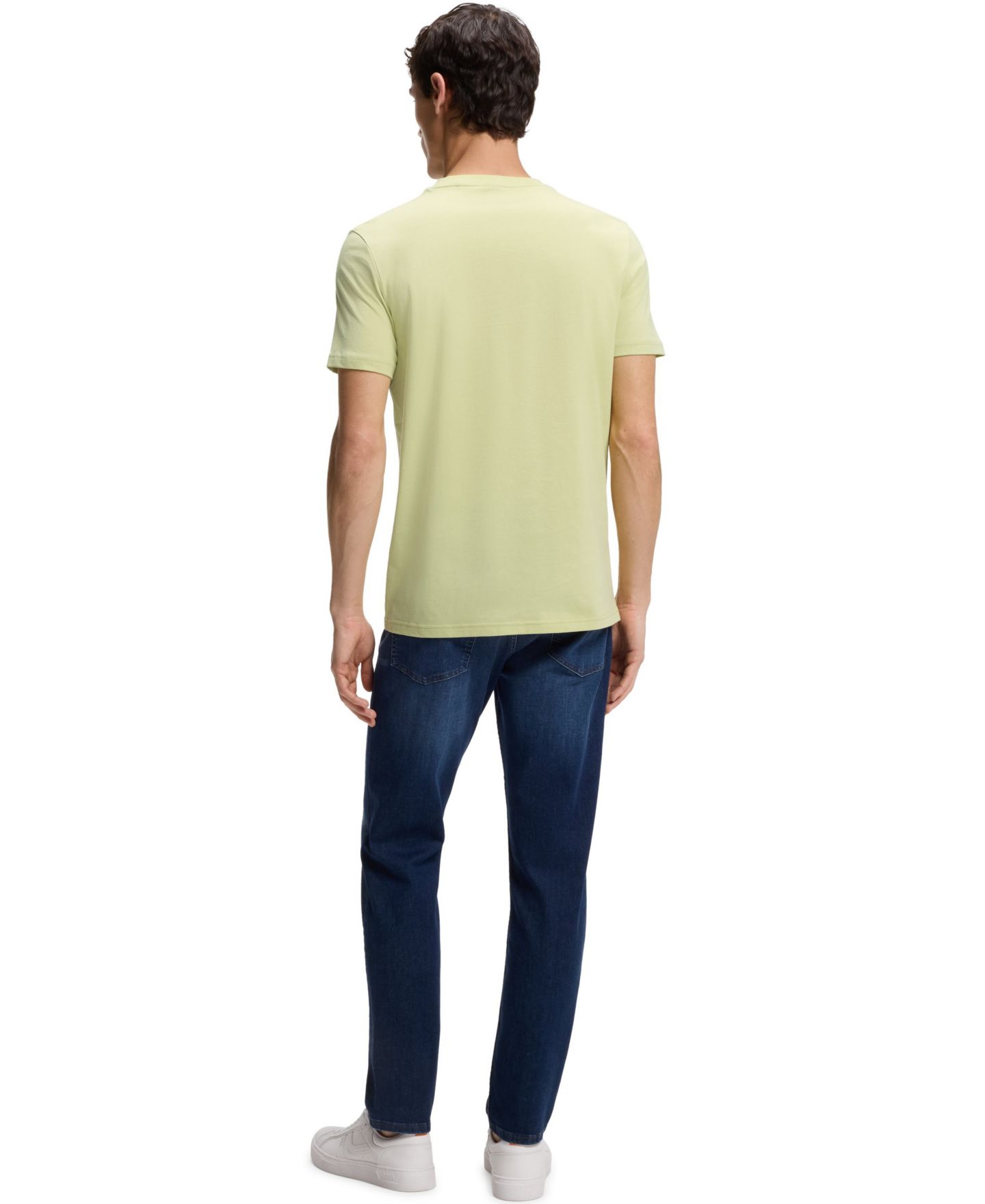Мужская футболка Hugo Boss Cotton-Jersey Large Logo Print, цвет: Бежевый — фото 2