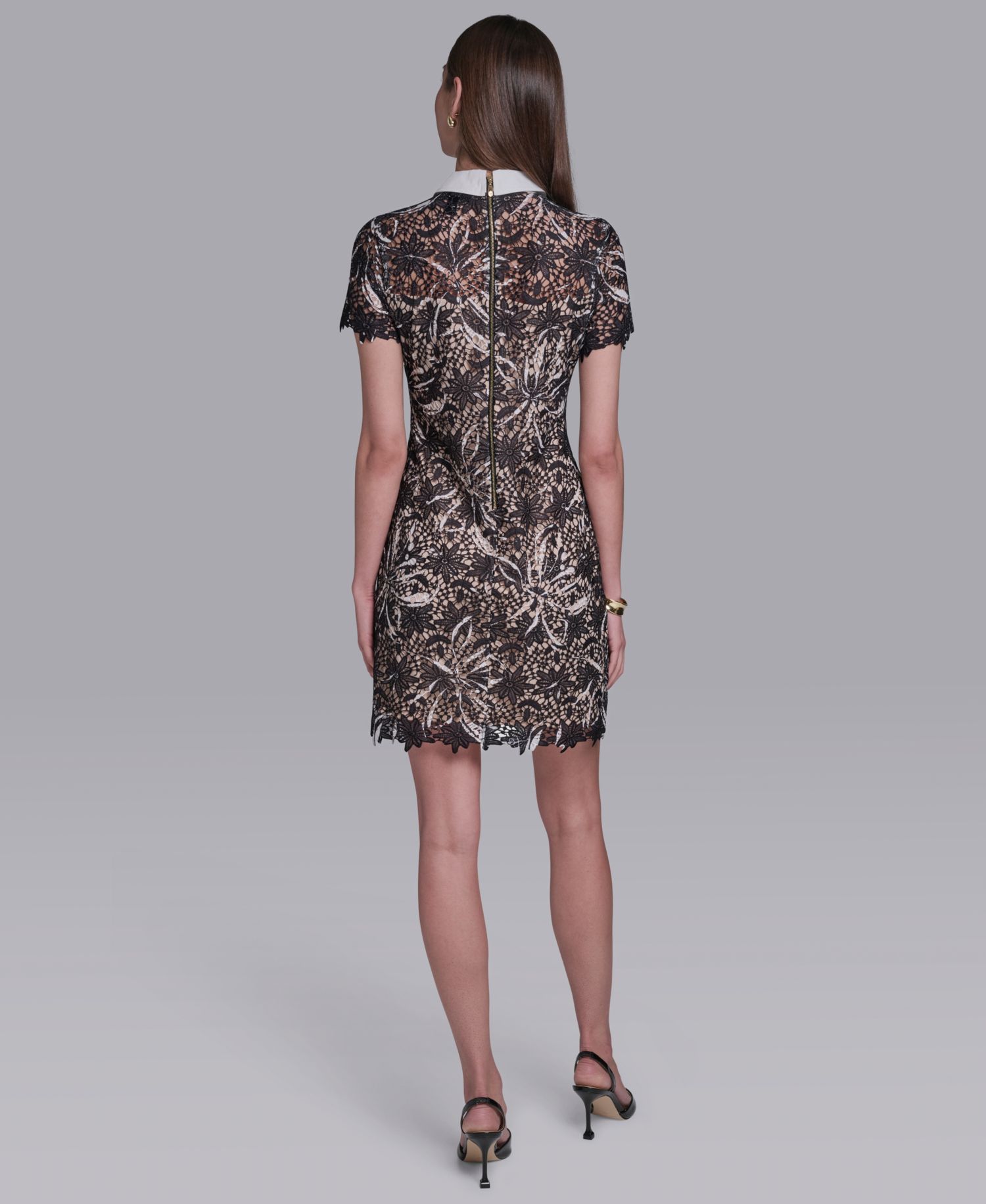 Women's Short-Sleeve Collared Sheath Dress