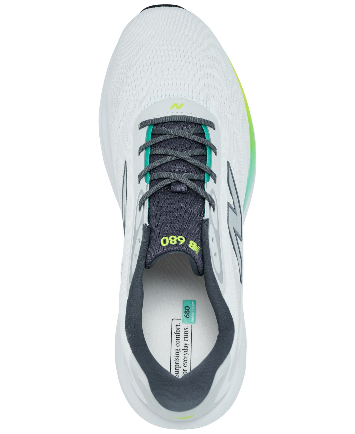 Мужские кроссовки New Balance Fresh Foam 680v9 Running, цвет: Серый / Зелёный — фото 5