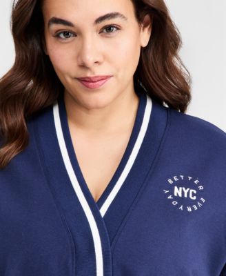 Plus Size NYC Fleece Cardigan Sweatshirt