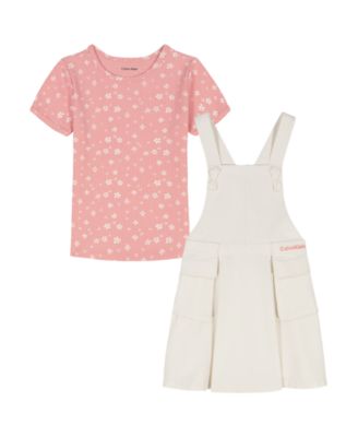 Girls' 4-6x Short-Sleeve Top and Overall, 2-Piece Set