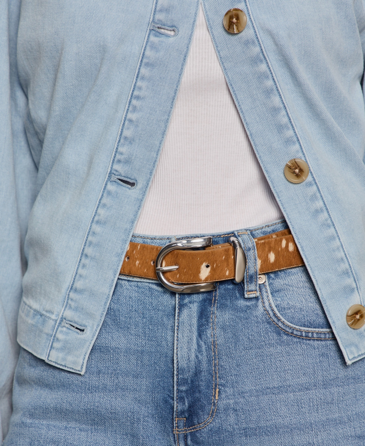 Sanctuary All Day Rawhide Golden Buckle Belt