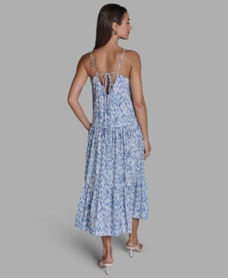 Women's Tiered V-Neck Midi Dress