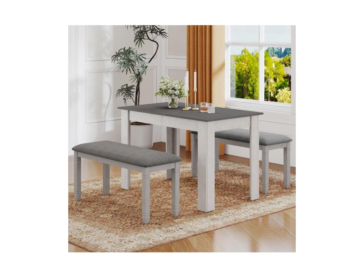 Slickblue Padded Upholstered Bench with Solid Wood Legs for Bedroom