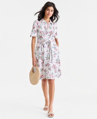 Women's Shannons Garden Printed 100% Linen Dress